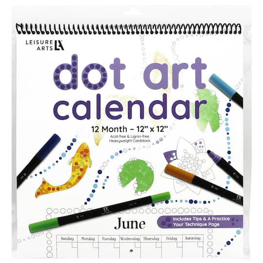 Leisure Arts&#xAE; Dot Art 12&#x27;&#x27; x 12&#x27;&#x27; Calendar